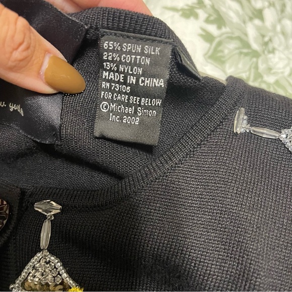 Michael Simon Martini Glass Silk Sweater RARE - Picture 7 of 7